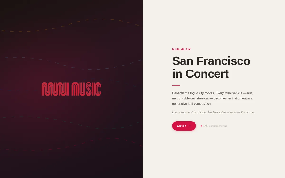 Screenshot of MuniMusic